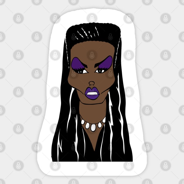 GRACE JONES MODEL, SINGER AND ACTRESS FAN ART Sticker by cartoonistguy